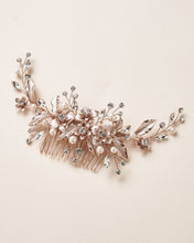 Cargar imagen en el visor de la galería, Rosegold Pearl &amp; Floral Back Piece