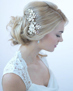 Ivory & Floral Bridal Clip (Bajo Pedido)